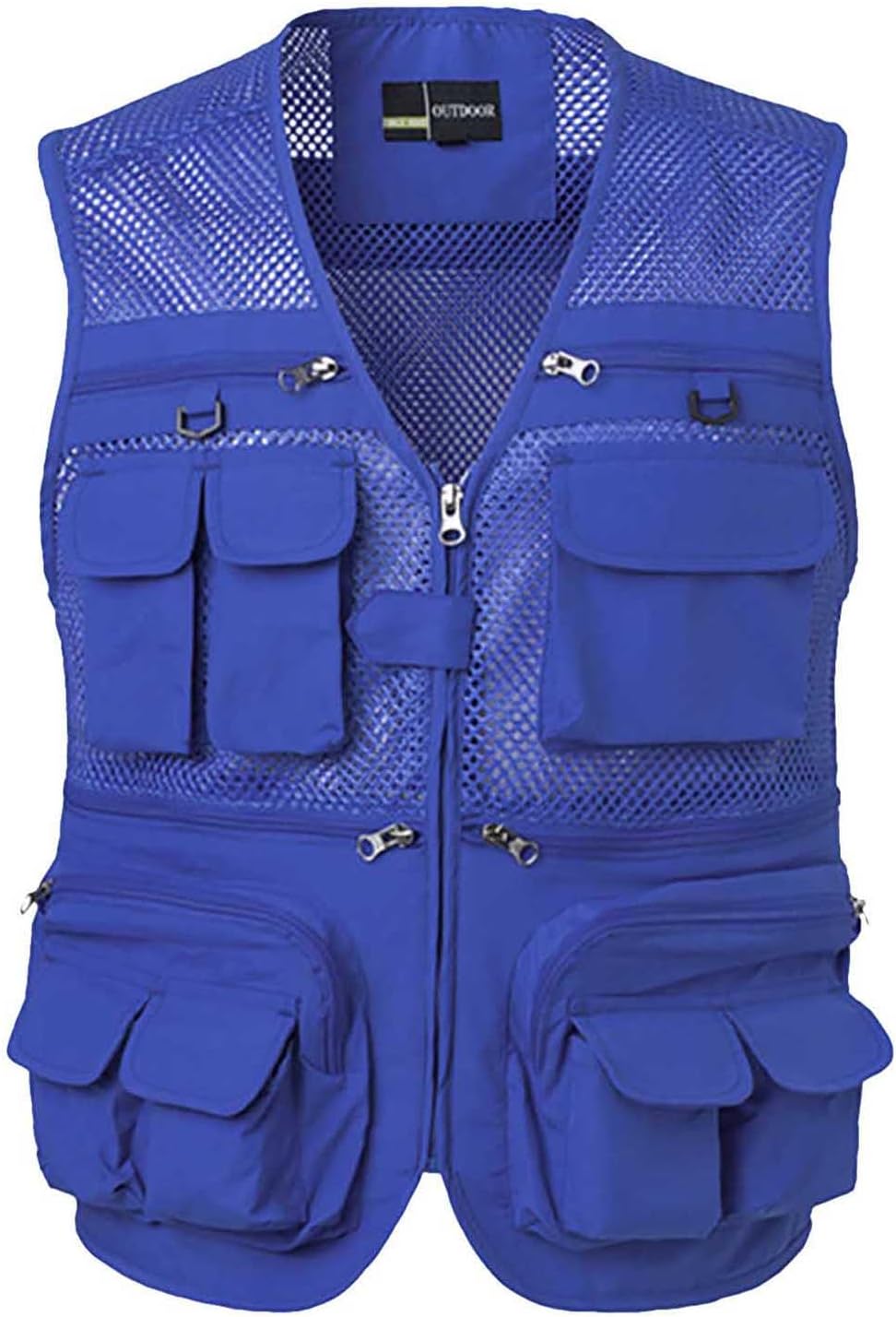 Men's Mesh Outdoor Work Safari Fishing Travel Photo Cargo Vest Multi Pockets Breathable Waistcoat Jacket