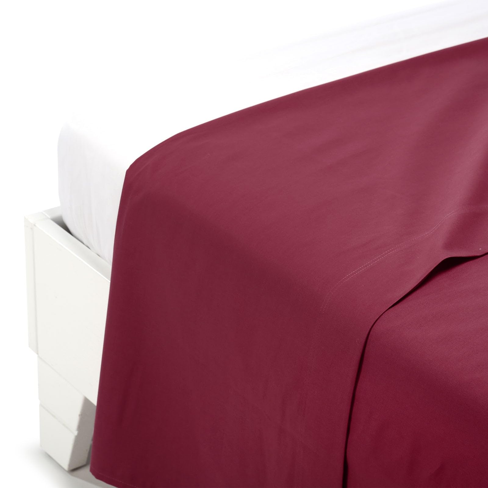 Caleffi Cotton Plain Top Sheet, Burgundy, Double