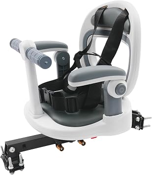 Child Bike Seat, Front Mount Detachable Bicycle Kids Seat 360 Rotate Kids Bike Seat Carrier with Up and Down Adjusted Armrests for Kids Aged 6 Months to 8 Years Old, 88LBS Load