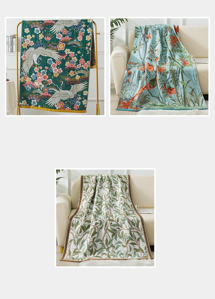 Floral Print Beach Towel, 70 x 43 Inches, Lightweight Cotton, Soft and Quick Drying, Large Bath Towel