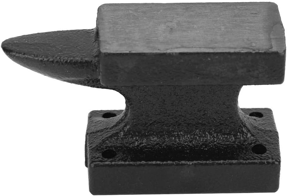 Tiiyee Single Horn Anvil, Cast Iron Anvil Blacksmith for Forge Steel Mini Blacksmithing Round Small Jewelers Metalsmith Tool Jewelry Face Sale Tools Equipment Flattening Forming Metals