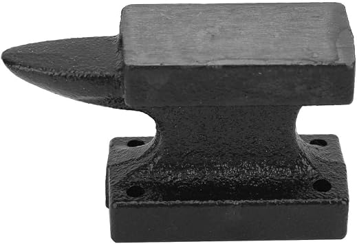 Tiiyee Single Horn Anvil, Cast Iron Anvil Blacksmith for Forge Steel Blacksmithing Round Small Metalsmith Tool Jewelry Face Sale Equipment Flattening Forming Metals Working Bending Shaping Twisting