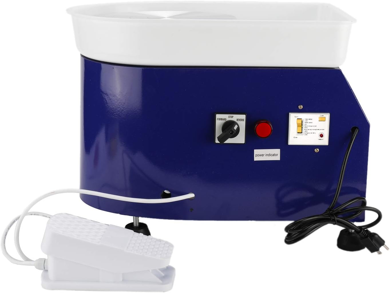 YaeKoo 25CM 350W Pottery Wheel Electric Ceramic Work Forming Machine with Foot Pedal ABS Basin DIY Clay Art Craft Sculpting Tools (Blue Color)