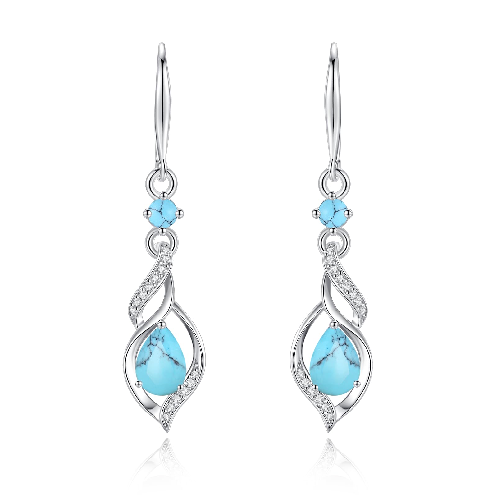 FANCIME 925 Sterling Silber Hängend Ohrringe Geburtsstein | Schmuck Geschenke für Damen Frauen Freundin Ehefrau Mutter