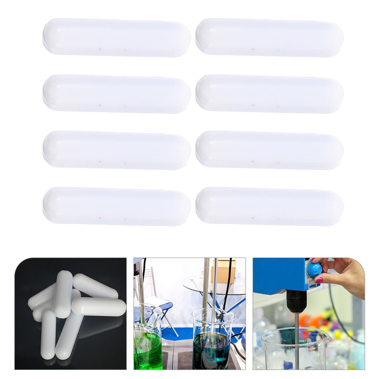ULTECHNOVO 40pièces Barre De Stir Magnétique Ptfe Pour Laboratoire Agitation De Liquides Cylindrique Et Résistante à Haute Température Idéale Pour Universités Et Recherche Scientifique
