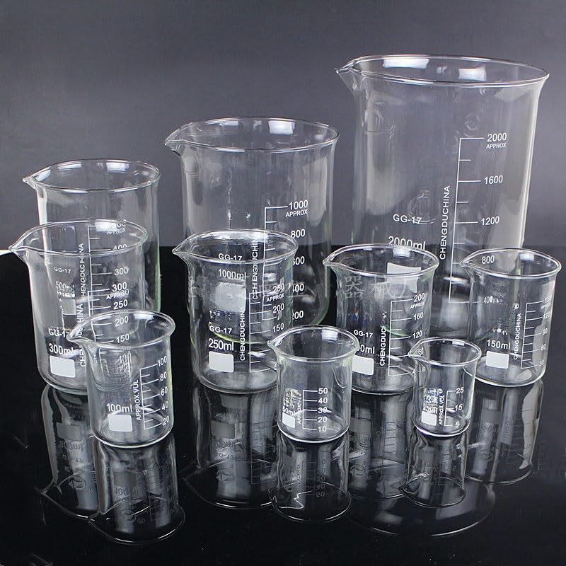 Provetta graduata in vetro, Becher in vetro borosilicato GG-17 da 25-3000 ml Attrezzatura laboratorio(150mL)
