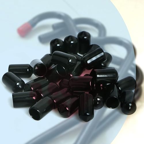 Miniatura 4 de Aopin Cubierta de tapa de extremo redondo de goma, protectores de rosca de tornillo de 12 pulgada (0.472 in), protección de tubería flexible de PVC,