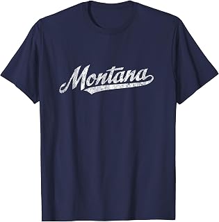 Montana MT T-Shirt Vintage Sports Script Retro Gift Tee T-Shirt