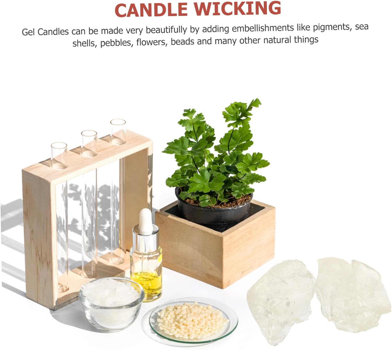 Uonlytech 1kg Crystal Soft Wax for DIY Candle Making Supplies Scented Wax Kit for Adults for Aromatherapy Candle Creation