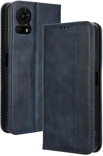 for TCL K24 Case, PU Leather Book Cover with Card Holder & Kickstand | Wallet Case for TCL K24 T434D Phone | Protective Magnetic Closure Blue