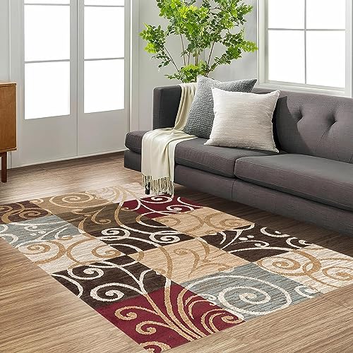 Tapis antidérapant cuisine 120 x 450 cm géométrique gris lavable grand format de sol - 2