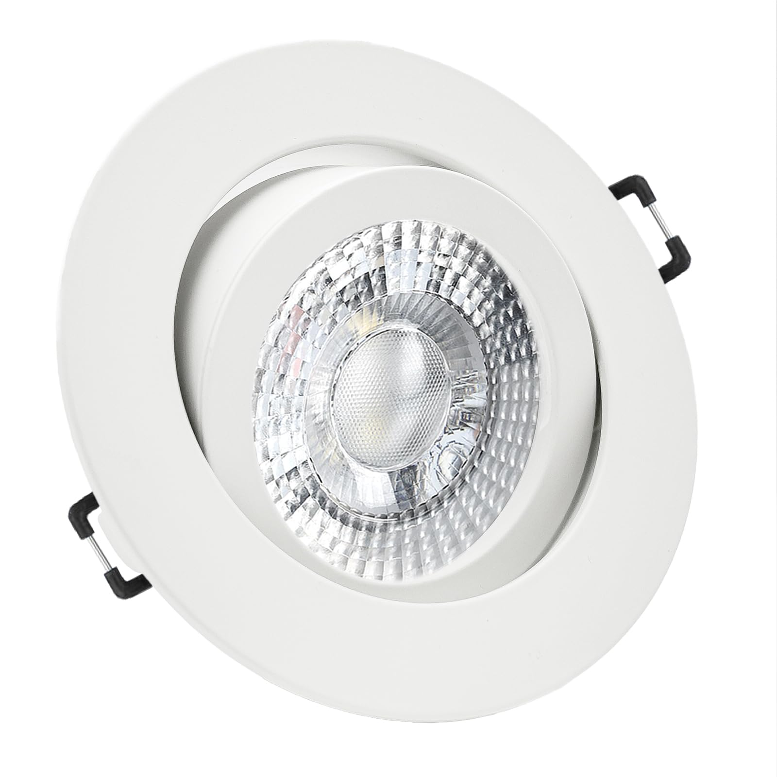 trendlights24 Premio-C LED Einbaustrahler Weiß 10er Set 7W dimmbar 230V | Decken Einbauleuchte, rund, LED Spots, GU10, 50° Abstrahlwinkel, Warmweiß, 3000K, austauschbar, Deckenspots, schwenkbar