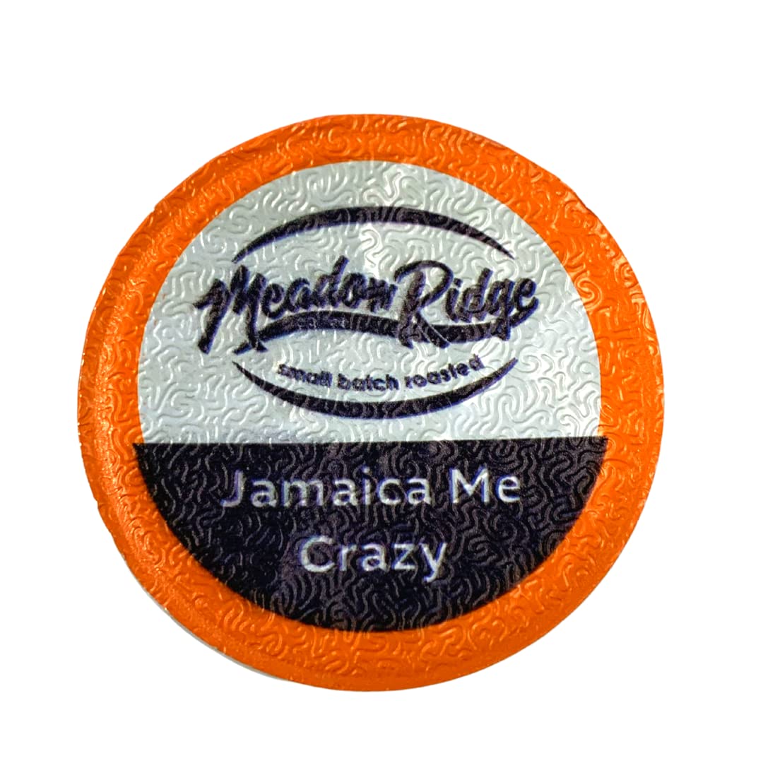 Meadow Ridge Coffee Single Serve Cups - 100% Arabica Coffee (For K-Cup Brewers) Low Acid (Jamaican Me Crazy, 12 Count)