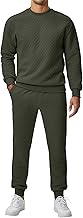 JMIERR Men's Tracksuit Set, Casual 2-Piece Jogging Suit, Men's Crew Neck Pullover, Winter Sweatshirts and Jogging Bottoms, Casual Textured Sports Suit, Running Suit