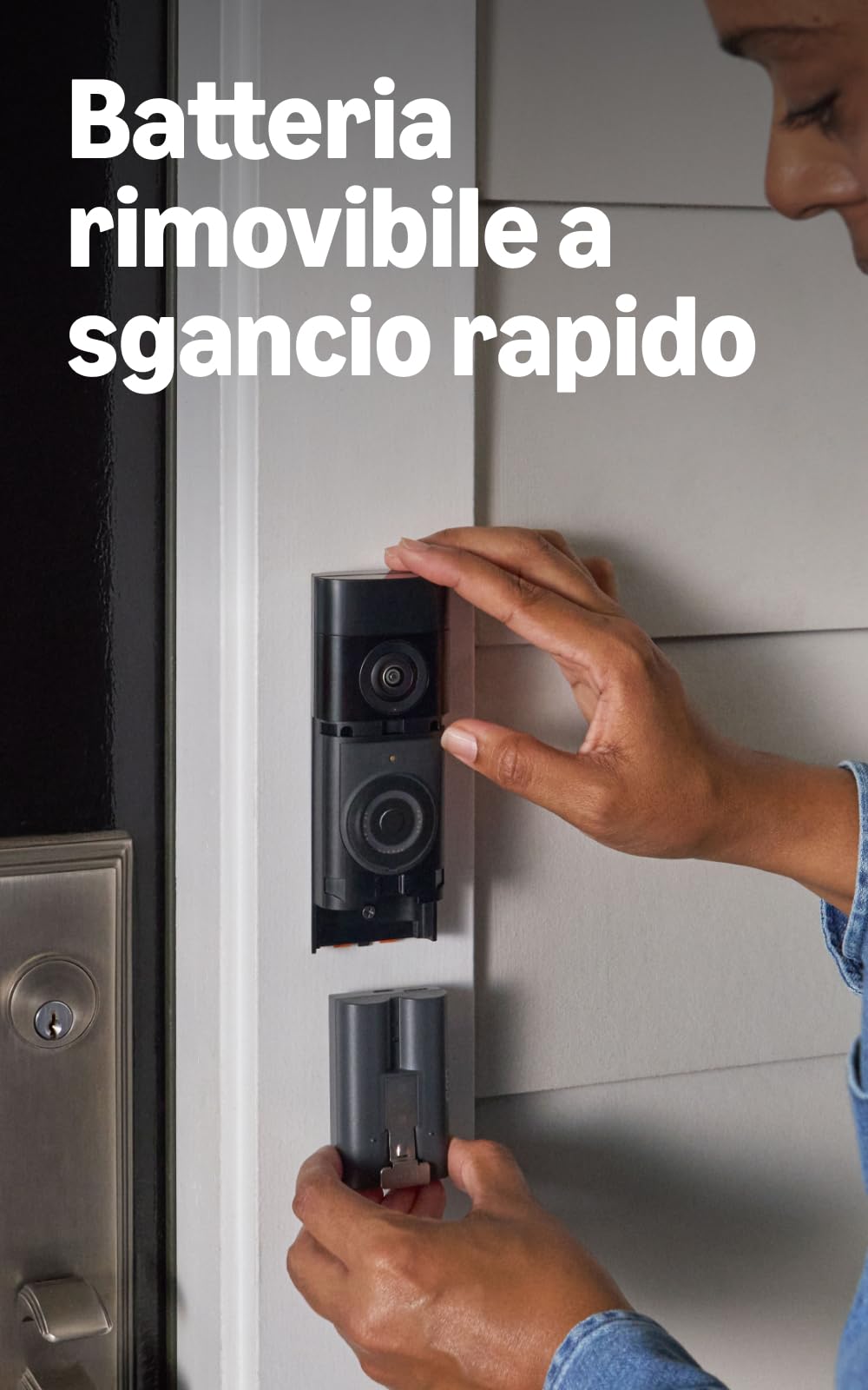 Ring Videocitofono Plus a batteria (Battery Video Doorbell Plus) (ultimo modello) | Retinal 2K | Zoom 6x | Batteria a sgancio rapido | Prova gratuita di 30 giorni del piano di abbonamento Ring