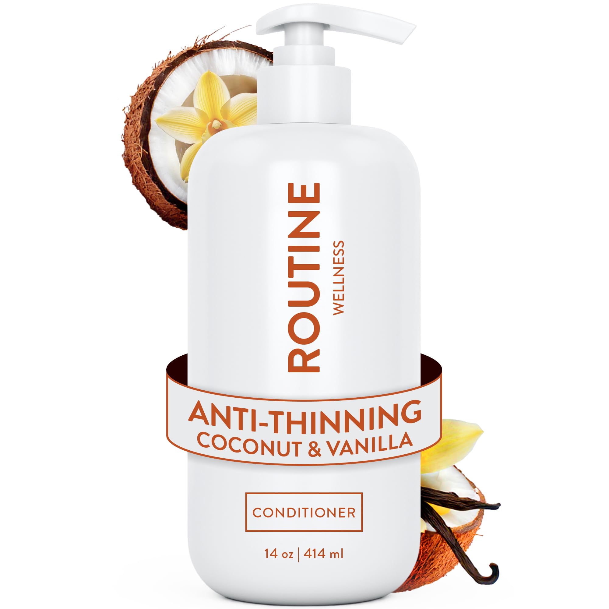 Anti-Thinning Deep Conditioner for Thinning Hair - DHT Blocker for Hair Loss in Men & Women - Promotes Healthy Hair - Coconut & Vanilla 14oz