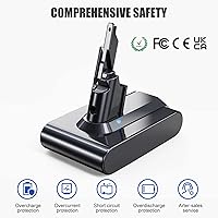 Vista 4 de Batería de repuesto de 21.6V 6.0Ah para Dyson V7 compatible con SV11 V7 Motorhead V7 Animal V7 Trigger V7 HEPA V7 Car + Boat V7 Absolute Handheld