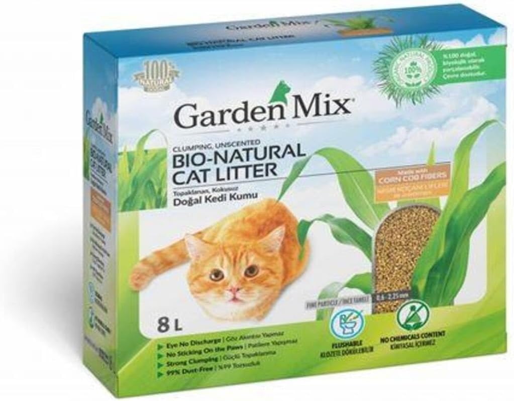 Gardenmix Topaklanan Mısır Lifli Kedi Kumu 8 L