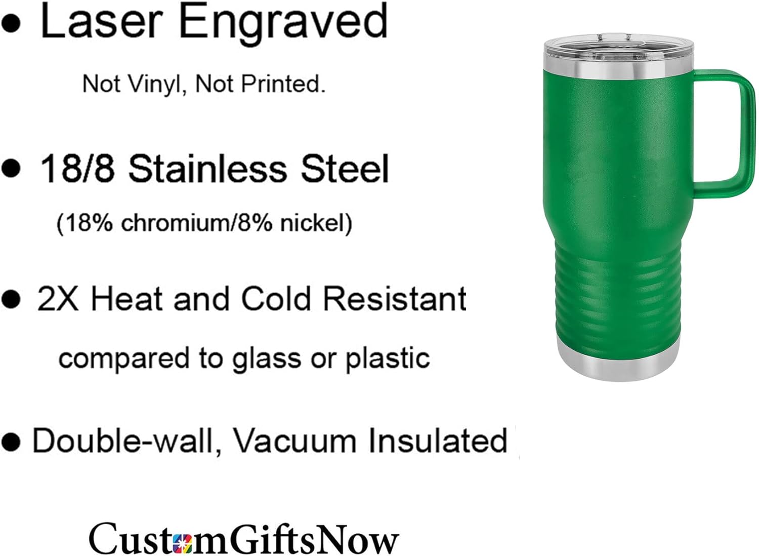 20-Ounce Vacuum Insulated Stainless Steel Tumbler Customized Double-Walled Laser Engraved Coffee Closing Travel Dog Mug, Chihuahua, Personalized