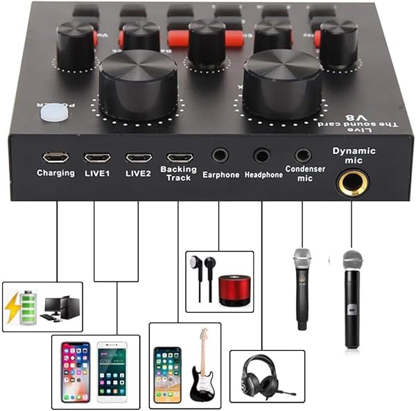 ALPOWL Condenser Microphone Bundle,BM-800 Mic Kit with Live Sound Card, Adjustable Mic Suspension Scissor Arm, Metal Shock Mount and Double-Layer Pop Filter for Studio Recording & Broadcasting (Gold) by ALPOWL - Image 5