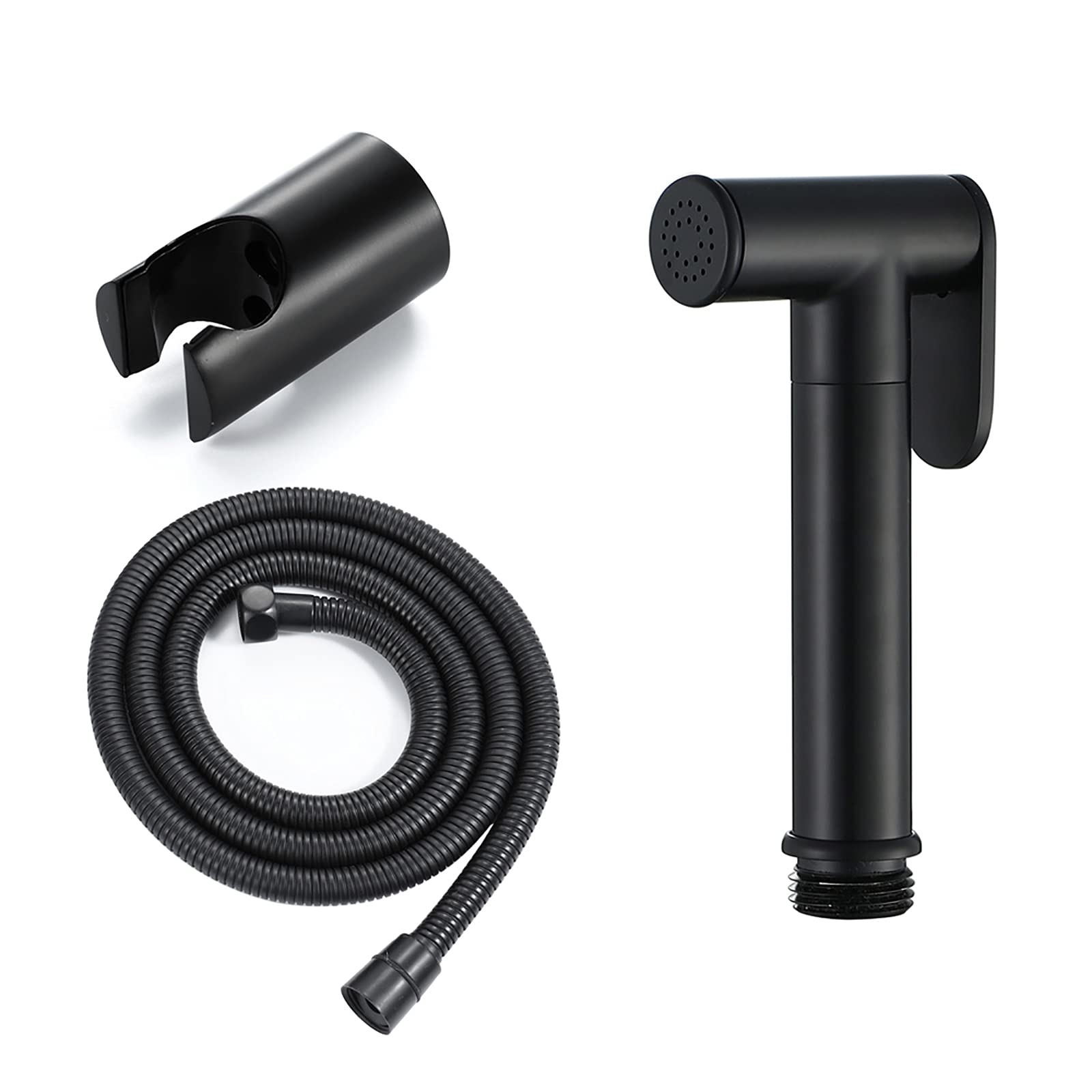 Ducha Bidet, Pulverizador de Bidé de Mano Latón Rociador de Bidé de Mano Pared Juego de Pulverizador de Bidé con Soporte Ducha y Manguera Ducha 1.2m, para Higiene Personal,Negro