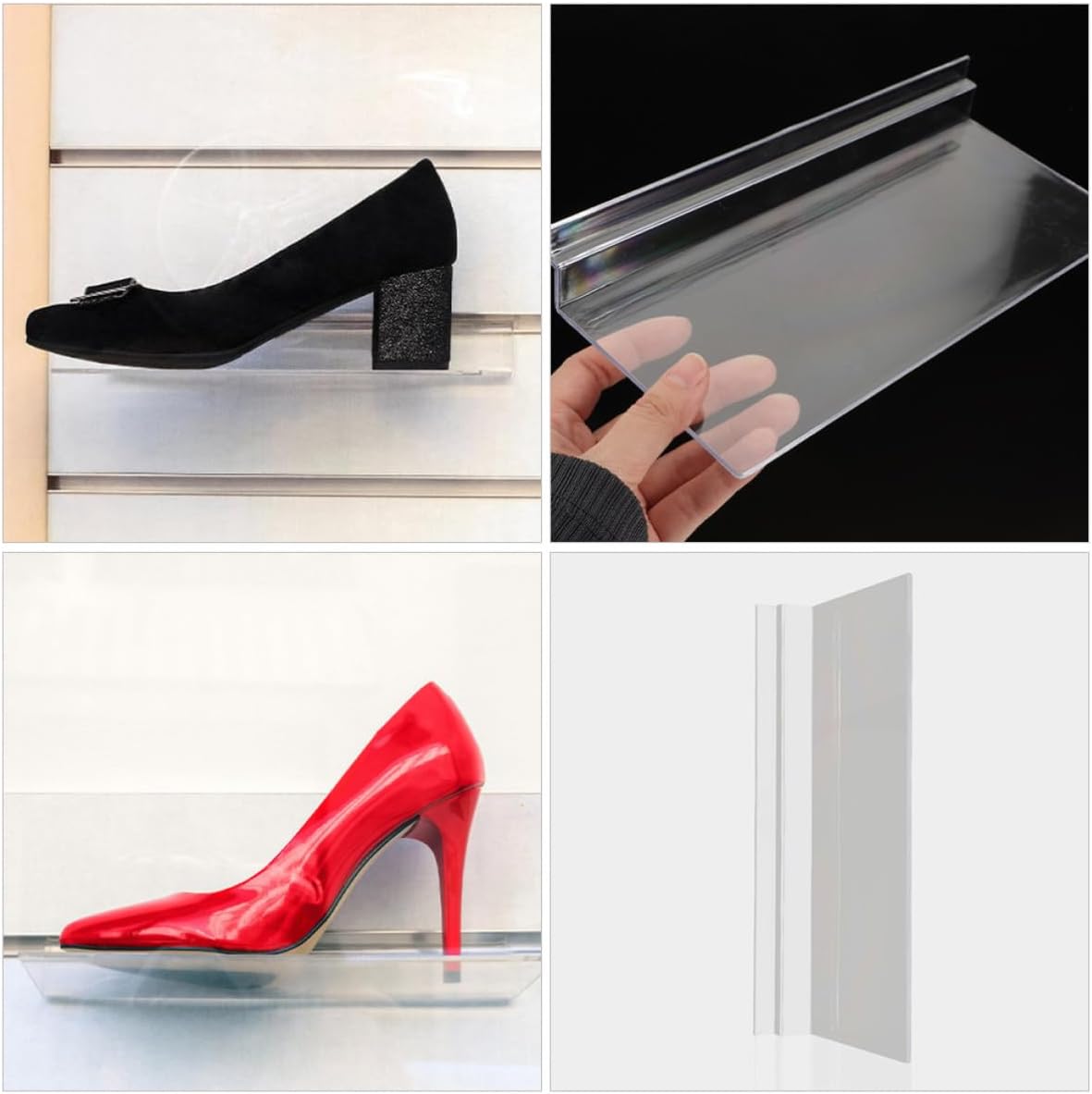 COHEALI 2pcs Wall Mounted Shoe Shelf for Store Display Plastic Minimalist