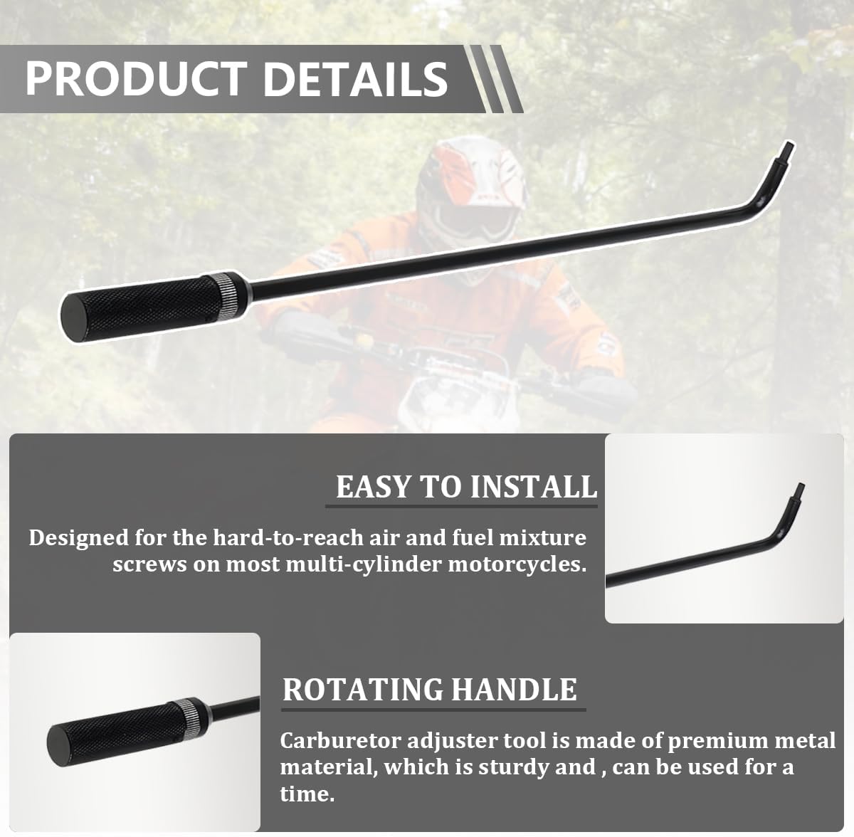 Motorcycle Pilot Screw Adjustment Tool, Metal Vehicle Guide Screw Carburetor Jet Screwdriver, 110° Angled Head Automotive Scooter Carb Adjusting Repair Tool, Universal Fit