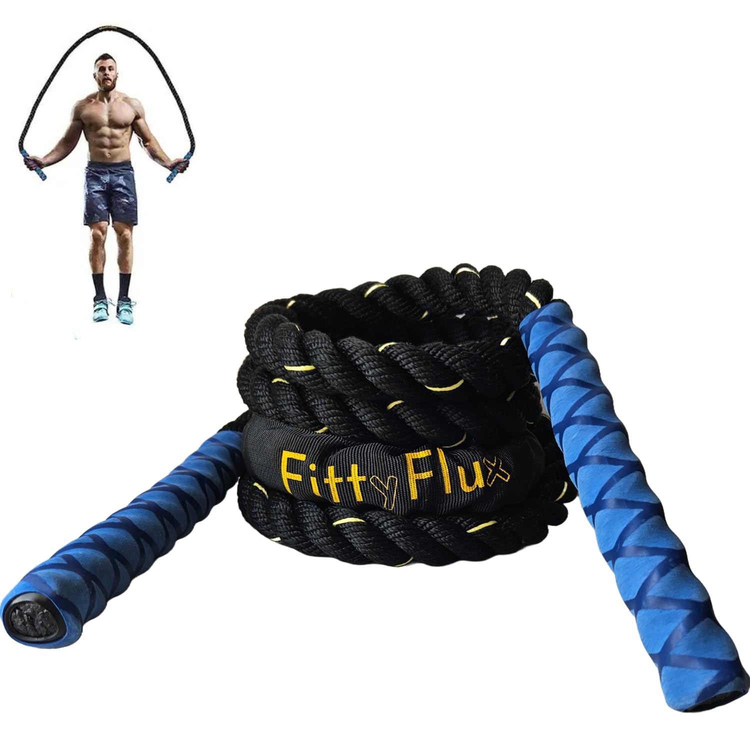 See full amazon price history chart for FittyFlux 1.2 Kg Weighted Jump Rope For Fitness- 3Lb Heavy Jump Rope For Men &Women - Gym Training, Home Workout, Total Body Workouts - 3m Long, Polyester (1.2kg, Blue) FittyFlux 1.2 Kg Weighted Jump Rope For Fitness- 3Lb Heavy Jump Rope For Men &Women - Gym Training, Home Workout, Total Body Workouts - 3m Long, Polyester (1.2kg, Blue) (B0D5XXV5WD) Amazon Price History, Amazon Price Tracker