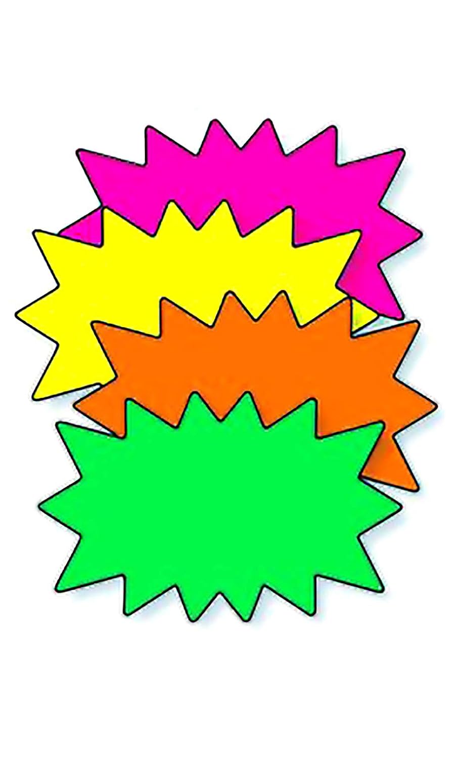 Amazon.com: Multi-Colored Fluorescent Solar Burst Sign Cards - 9"W x 6 ...