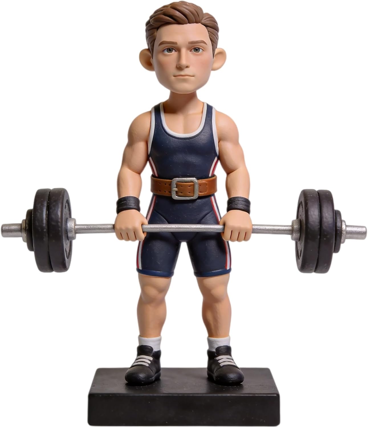 Custom Bobblehead 3D Figurine from Photo Bobbleheads Male Weightlifter Lifting Barbell Figurine Fitness Sports Memorabilia Decor Gifts for Gym Enthusiasts Bodybuilders and Workout Lovers