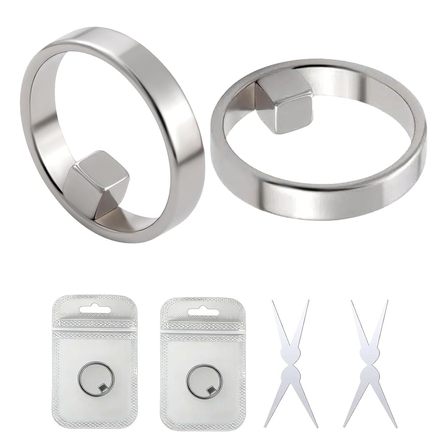 New Ring-Shaped Cat Eye Magnet for Nails, Cat Eye Magnet,Strong Nail Magnet Tool,Y & Rin-gMagnet(Wide Beam,French),Portable Hollow Circular Cat Eye for Home DIY, Beginners & Nail Artists (2pcs)