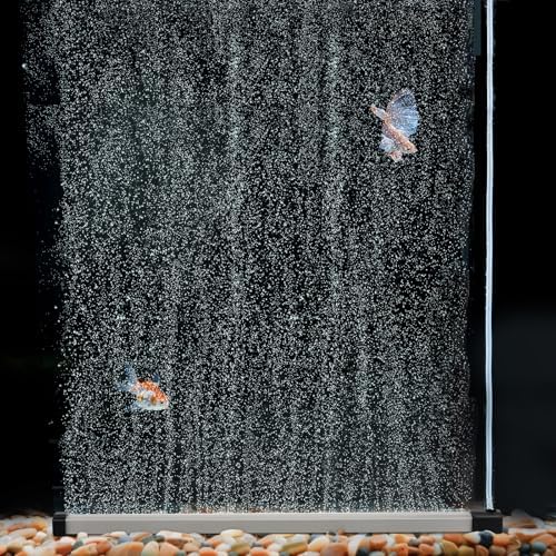 hygger Aquarium Bubble Strip, Nano Air Bubble Curtain Wall Aquarium Air Stone Kit, Quiet High Dissolved Oxygen Diffuser Fish Tank Bubbler Decorations for Freshwater Saltwater (13.8 Inch)