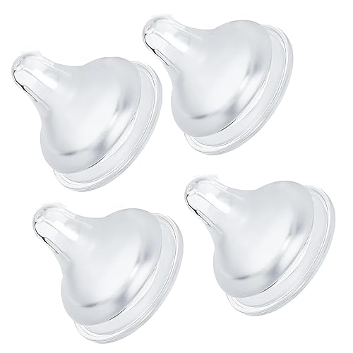 Paquete de 4 pezones de silicona para biberones compatibles con biberones Lansinoh, sin BPA, anticólicos y a prueba de fugas, tamaño M (más de 3