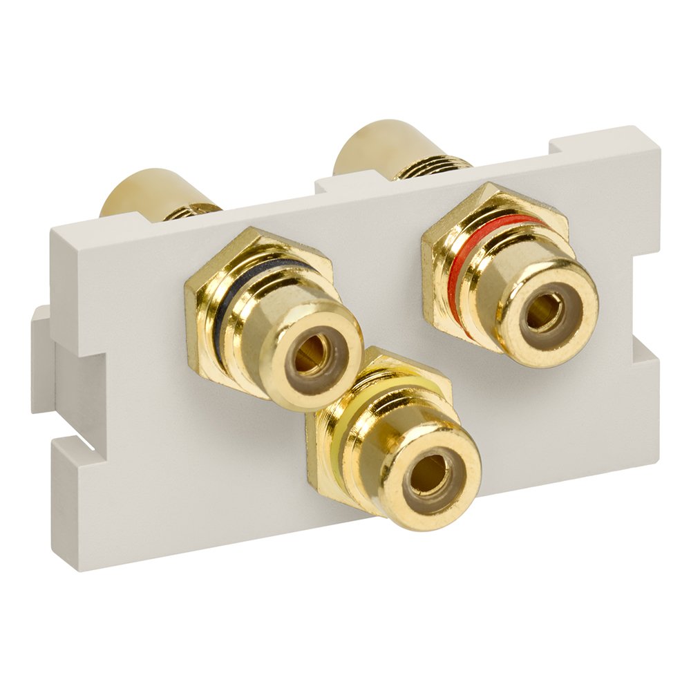 Module 024 à 3 ports RCA Leviton 41292-3RT pour une transmission audio vidéo sans perte