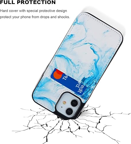 Miniatura 6 de Vaburs Funda compatible con iPhone 12 y iPhone 12 Pro con tarjetero de crédito, cierre magnético de piel sintética de alta calidad, a prueba de