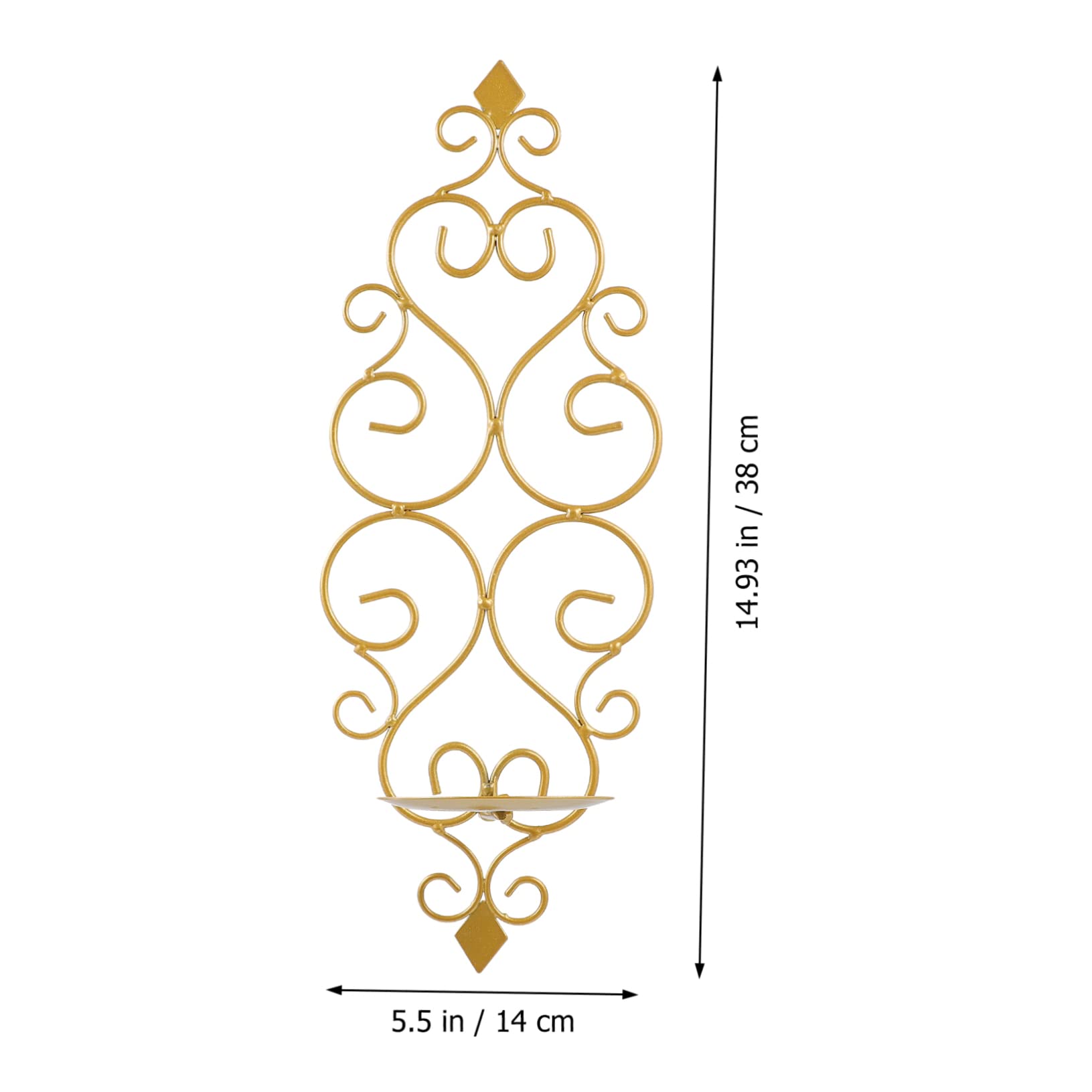 Wandleuchter Dekorativ 2 Stück aus Eisen und Glas Kerzenhalter Gold