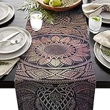 Größe: 33 x 178 cm. Family Decor Leinen Jute, Tischläufer, Kommode, Schal, Mandala, Elefant, indisch, Boho, Bohemian, Hipper-Design 16 By 72 Inch Mandala-037fad8470