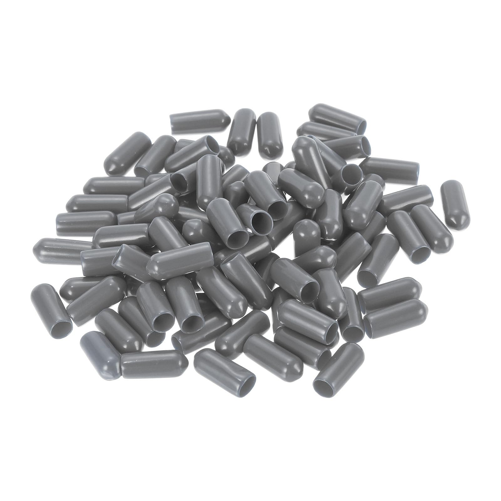uxcell 100pcs Rubber End Caps 6mm(1/4") ID Vinyl PVC Round Tube Bolt Cap Cover Screw Thread Protectors Dark Grey