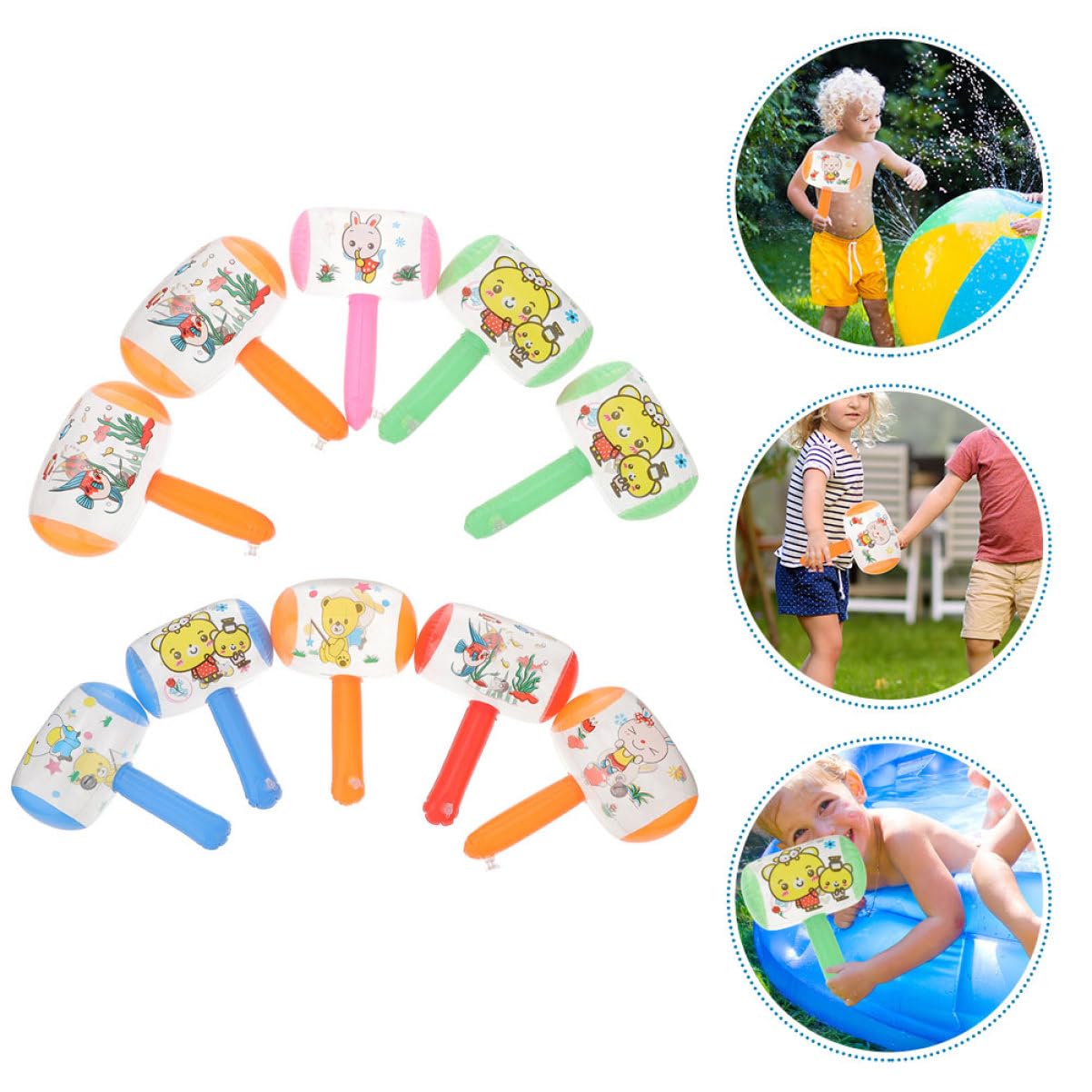 8kawałki Inflacyjnych Młotków z Dzwonkiem Funny Inflatable Hammer Do Imprez i Gier Idealny Urodziny i Festiwale Bezpieczne i Wytrzymałe Akcesoria Zabawowe