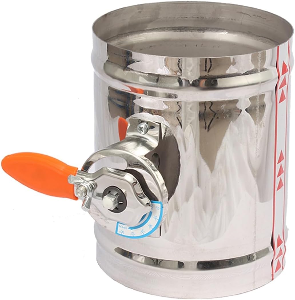 6" Stainless Steel 201 Manual Damper, Duct Vent Air Flow Adjusting Check Valve, For 6 Inch Pipe