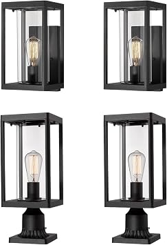 Beionxii Outdoor Post Light, Outdoor Wall Lights - Bundle Set
