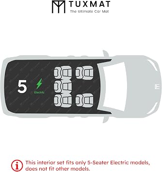 TuxMat - for Tesla Model 3 2017-2023 Models - Custom Car Mats - Maximum Coverage, All Weather, Laser Measured - This Full Set Includes 1st and 2nd Rows Black