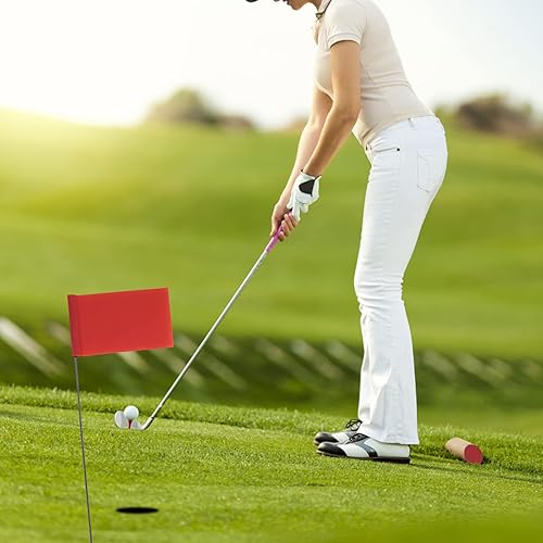 Miniatura 4 de 50 banderas de marcado de 2 x 3 con poste de acero, banderas de vinilo con estacas de vinilo, banderas de césped para patio, industriales