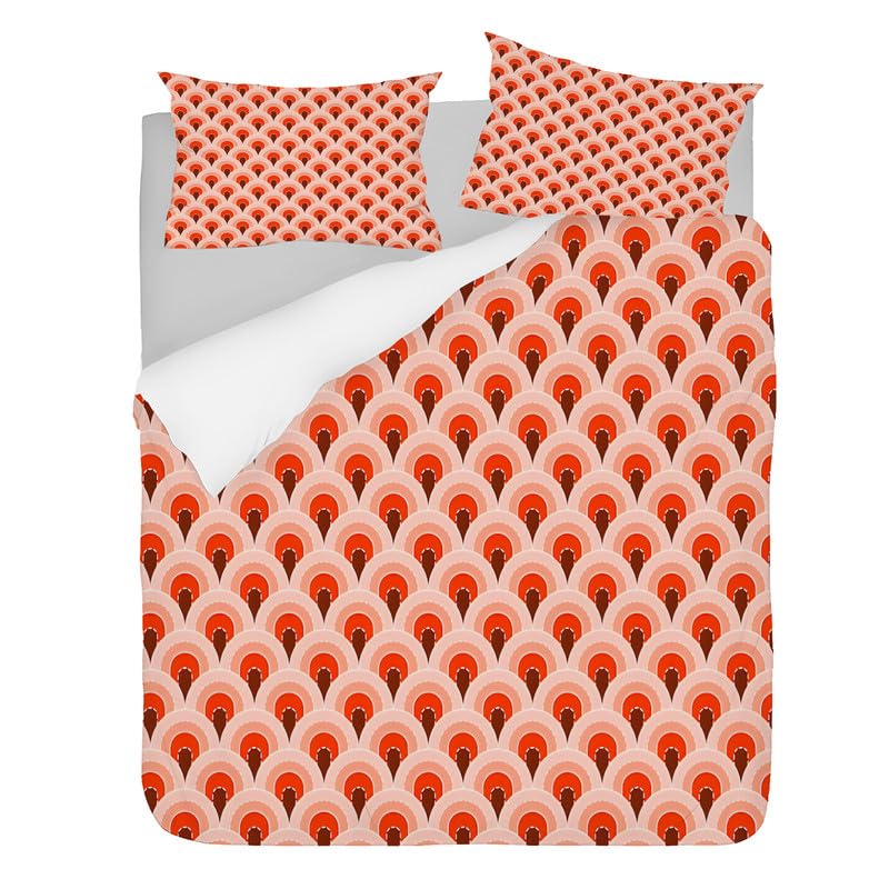 Housse de couette 1 personne avec fermeture éclair pratique orange pour lit 90x190