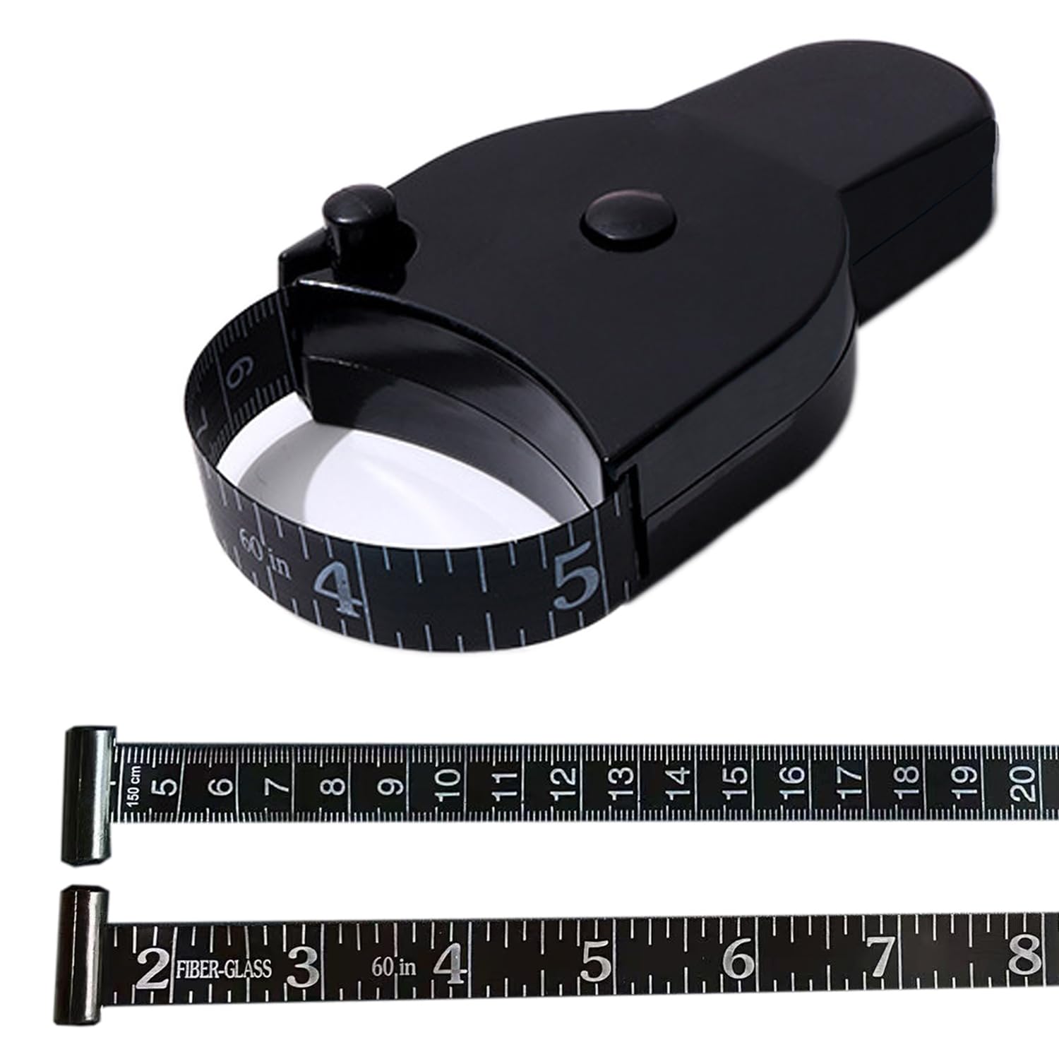 Cinta Metrica Corporal, Suiyeejan Cinta Métrica de 150 cm / 60 Pulgadas, Cinta Métrica Retráctil, para Medidas Corporales Y Pérdida de Peso, Costura, Sastre, Ropa, Negro Oscuro