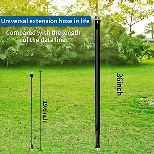 Tekiioo Short Garden Hose 3Ft X 5/8", Garden Lead-In Hose, Heavy Duty, Anti-Kink, Flexible, No-Leaking, Male To Female, Black #TOP2