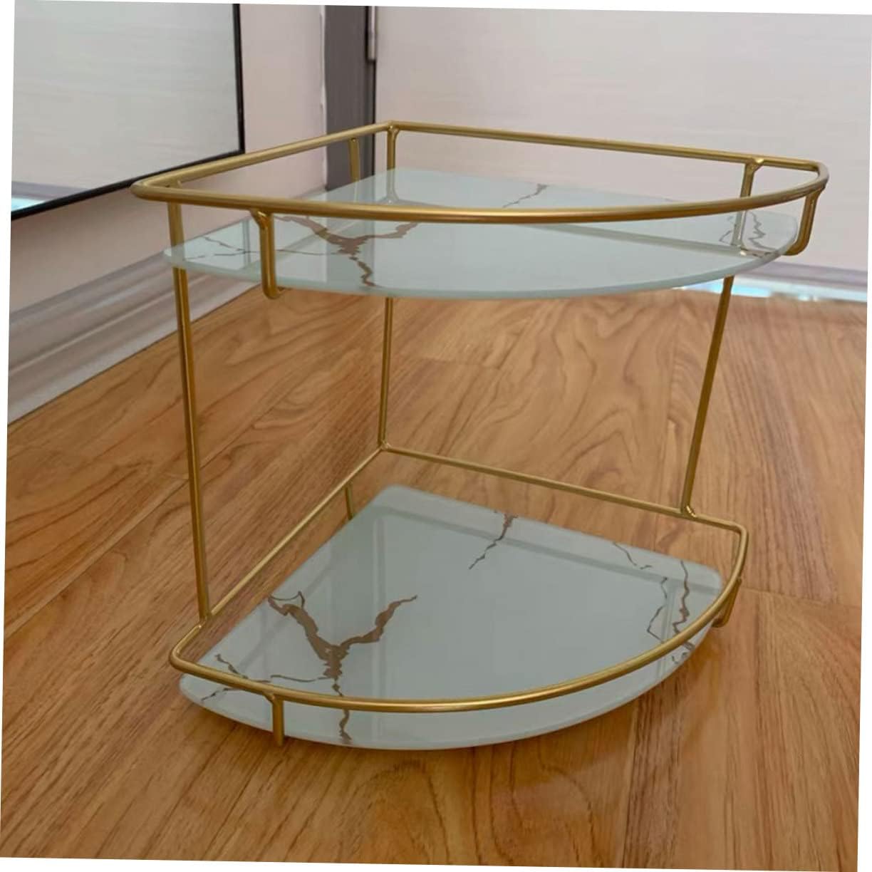 Corner Storage Rack for Bathroom and Kitchen Countertop and Skincare Organizer Shelf with Strong Bearing Capacity for Cosmetics Jewelry and Toiletries