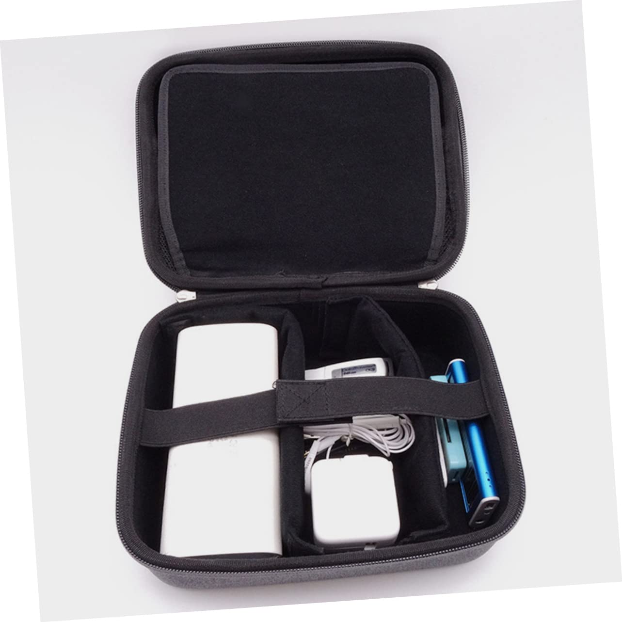 SHINEOFI Organizador de Accesorios Electrónicos de Viaje con Compartimentos Bolsa de Almacenamiento y Resistente para Cables Cargadores y Capacidad Grande Diseño de Material Eva y Oxford