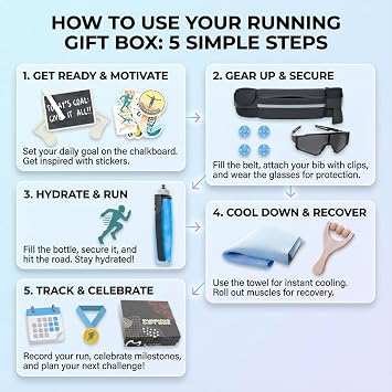 Running Gifts for Men and Women, Runner Gift Box with 10 Marathon Items