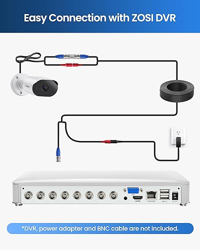 Miniatura 3 de ZOSI Cámara de seguridad HD 1080P, 2MP para interiores y exteriores, cámara de seguridad para el hogar con audio unidireccional, visión nocturna,